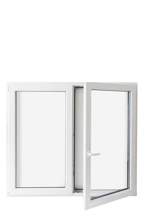 Dubbel opendraaiend raam PVC antr/wit Deceuninck 1600x1400mm V2