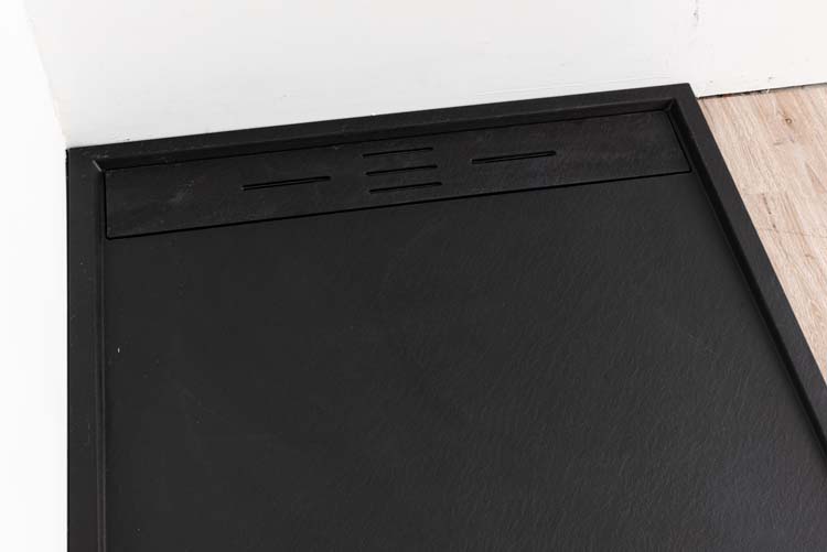 Douchebak Moana SMC mat zwart leisteenlook 140x90cm