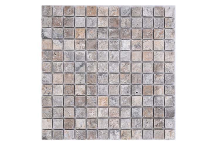 Mosaïque Travertin Small gris clair 30,5x30,5cm