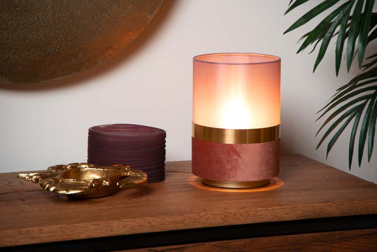 Tafellamp - roze - Ø15cm - E14 - 40W