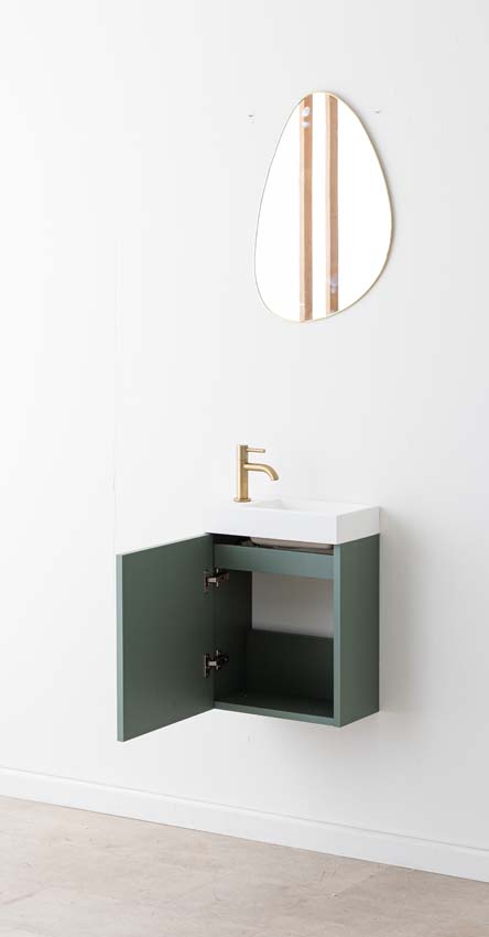 Toiletmeubel Dotan Eucalyptus wastafel mat wit 45x40x22cm