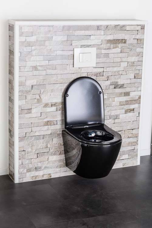 Wc Gary sans bord suspendu avec siège de toilette noir