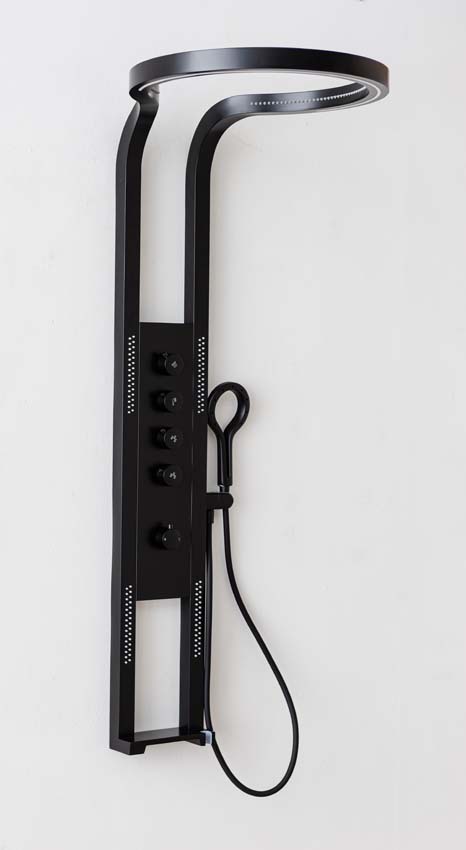 Complete doucheset Vicky thermostatisch met LED zwart