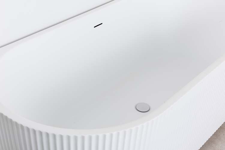 Baignoire d'angle Chris mat blanc nervurée droite 170x80cm