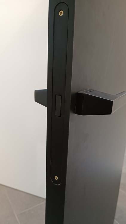 Bloc-porte fini invisible flat âme tubulaire 78cm noir 201.5cm rév.