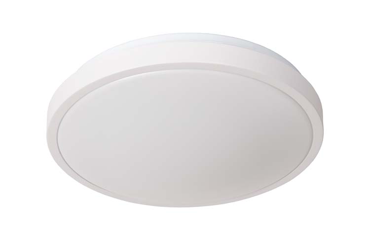 Lucide DASHER - Plafonnière Badkamer - Ø 34,8 cm - LED - 1x18W 2700K - IP44 - Wit