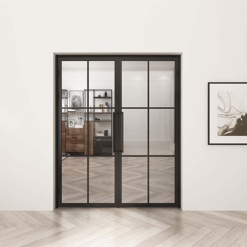 Dubbele stalen binnendeur Tara 6W 204x176cm links