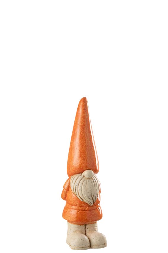 Beeld kabouter in steen oranje 61cm