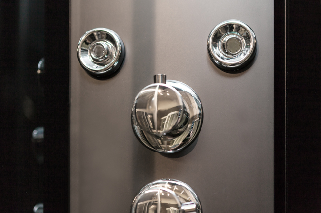 Douchecabine Asterix thermostatisch hoek zwart schuifdeuren 90x90x226cm