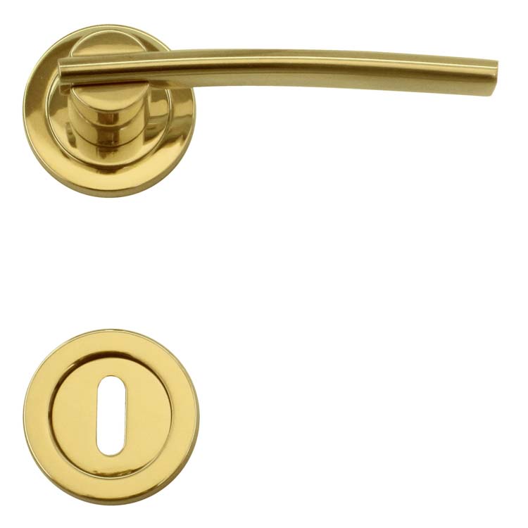 Poignée de porte terni cuivre rosace barbe