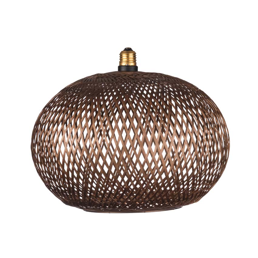 Lampe LED floating Bambou - E27 - bronze - 30cm - dimmable - 6W - 330lm - 2200K - ovale