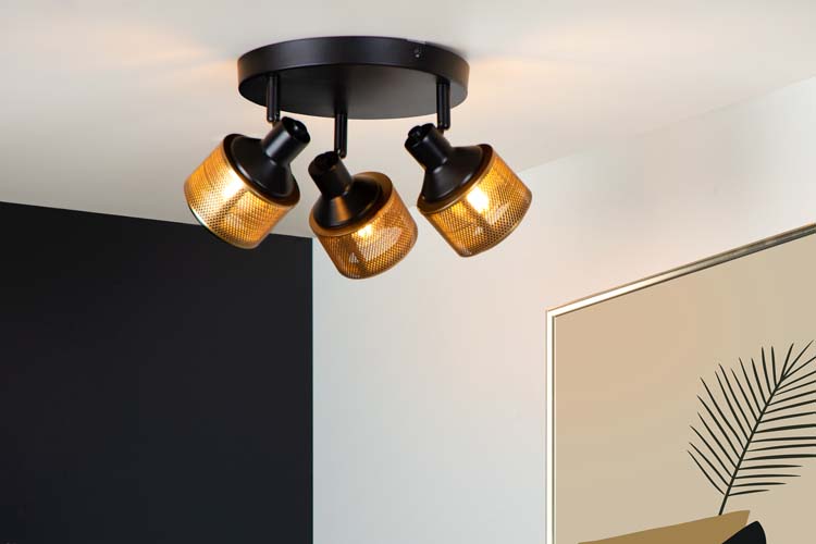 Lucide RAFA - Spot plafond - Ø 35 cm - 3xE14 - Noir