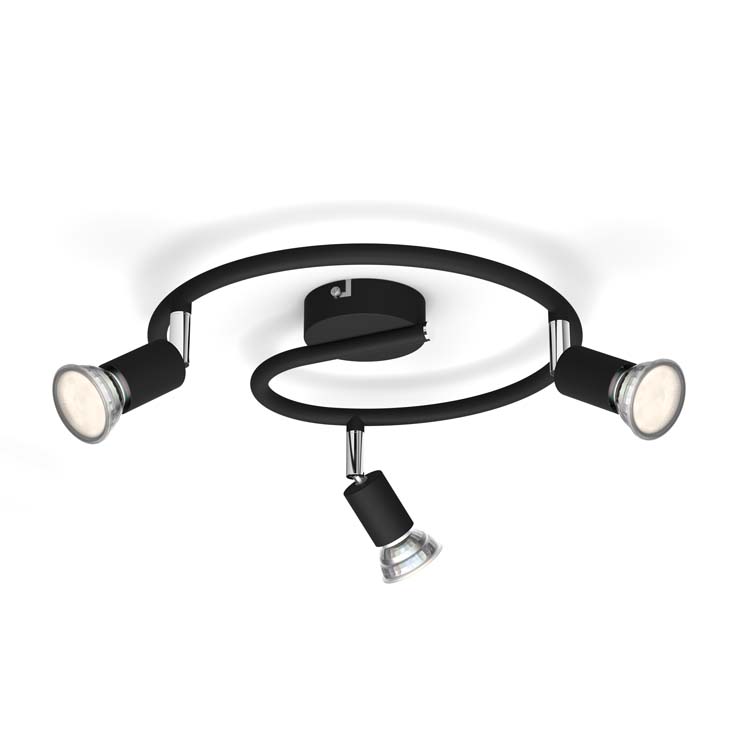 Spot en applique Noir 3x50W