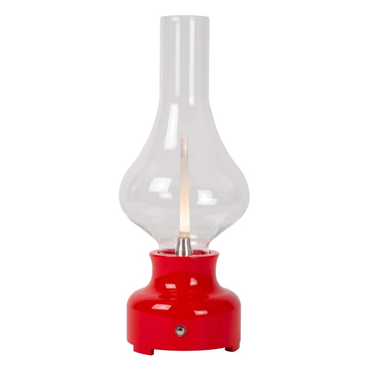 Lucide JASON - Oplaadbare Tafellamp - Accu/Batterij - LED Dimb. - 1x2W 3000K - 3 StepDim - Rood