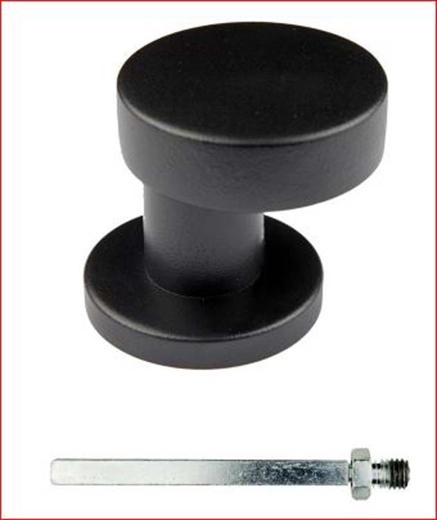 Bouton plat deporte sur rosace noir strucutre uv