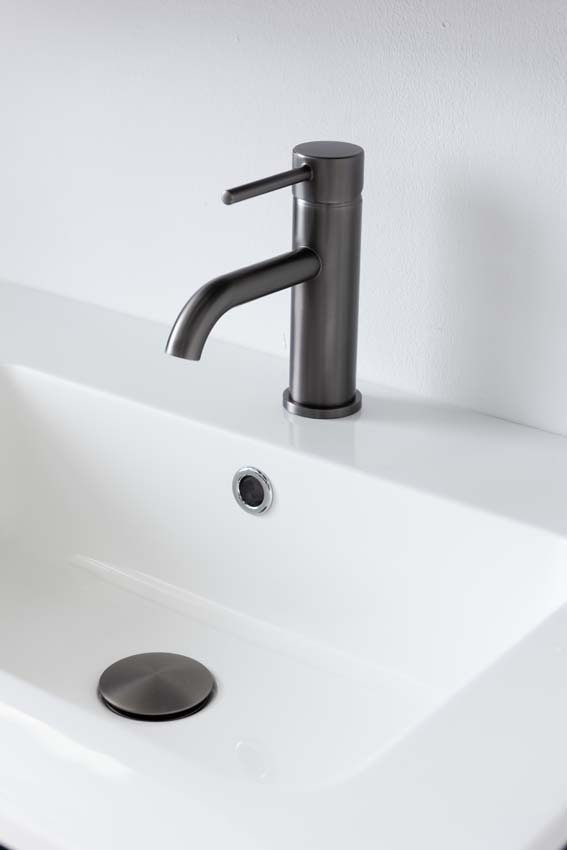 Meuble de salle de bains Tibo gris suspendu avec lavabo double blanc brillant 120cm Meuble de salle de bains Tibo gris suspendu avec lavabo double blanc brillant 120cm