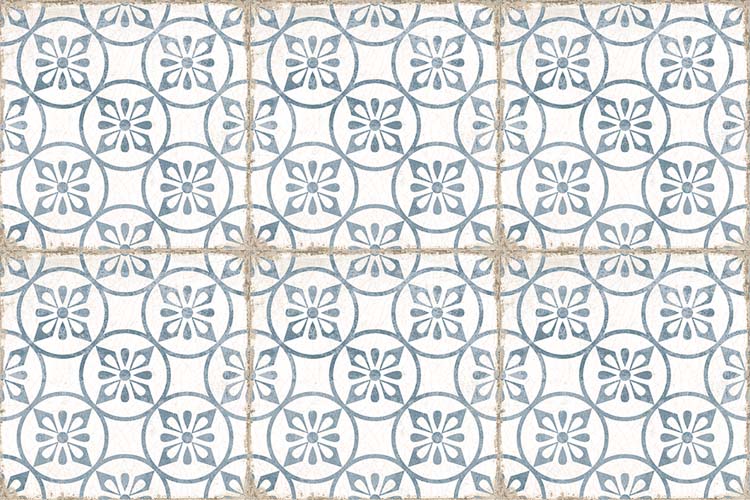 Carrelage de sol et mural Raffy Capel à motif bleu/blanc 20x20cm