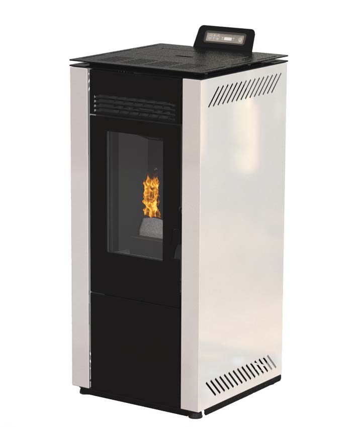 Poêle à granulés Modèle 10 - 9,3kW - 185m³ - blanc - 44x48x102cm