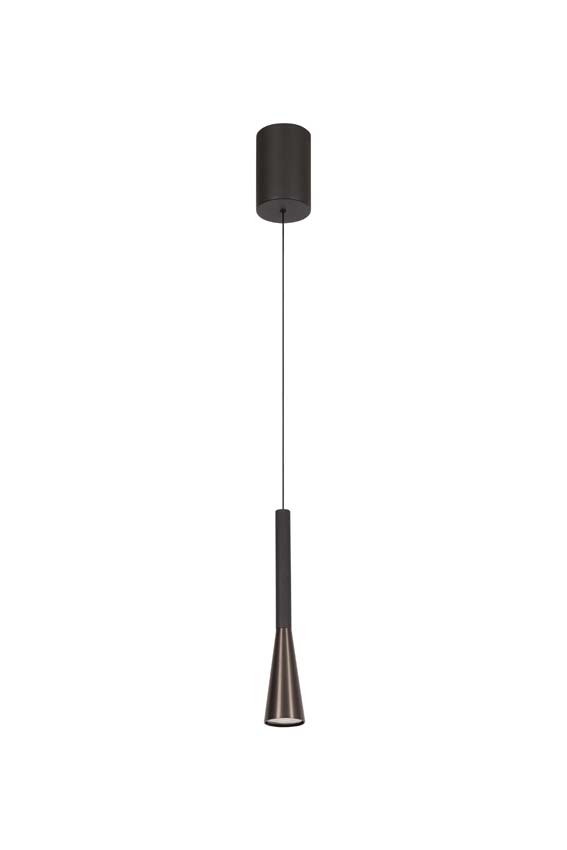 Lucide Premium Joakim - Suspension - Ø7,7cm - LED dimmable - CCT - 1x7W 2700K/4000K - Café