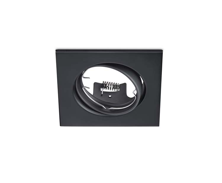 Inbouwspot zwart mat excl lamp LED mogelijk max. 15W 9x9cm
