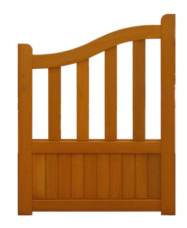 Double portail Meranti en bois 100x130cm avec barreaux verticaux