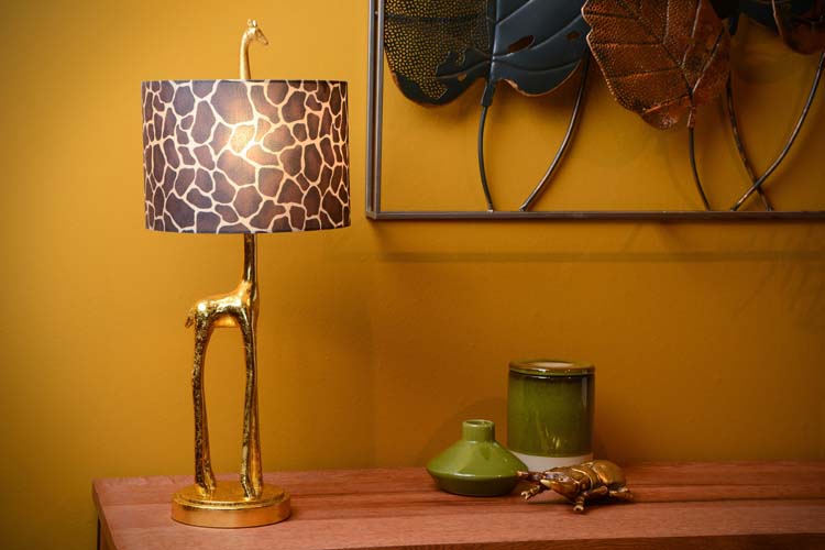 Lucide EXTRAVAGANZA MISS TALL - Tafellamp - Ø 25 cm - 1xE27 - Mat Goud / Messing