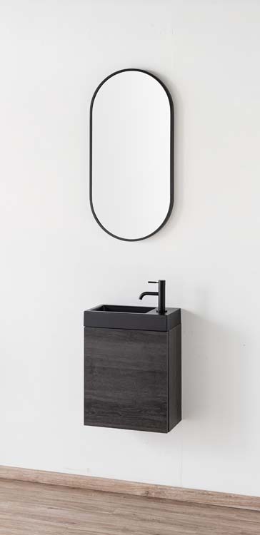 Spiegel Rens ovaal zwarte kader 40x80cm