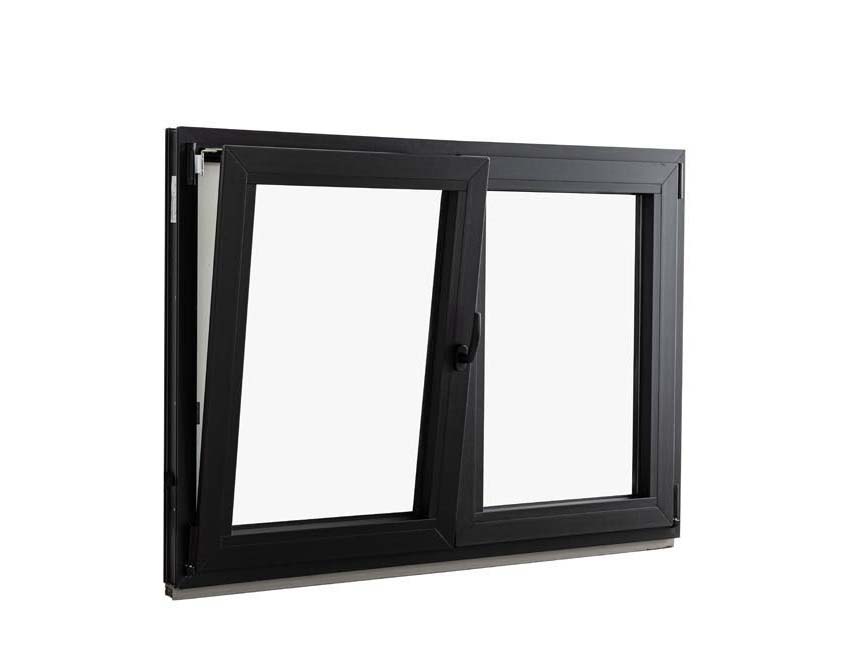 Draai+draaikiepraam pvc Deceuninck Elegant Infinity zwart/zw L MW Draai+draaikiepraam pvc Deceuninck Elegant Infinity zwart/zw L MW