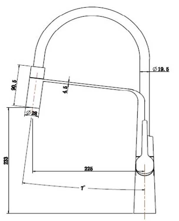 Keukenkraan Sandra zwart met uittrekbare uitloop