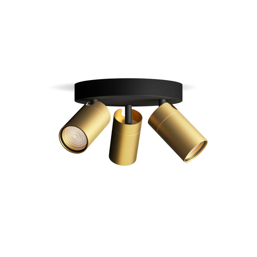 Spot plafond salle de bains or 3 spot retangle IP44