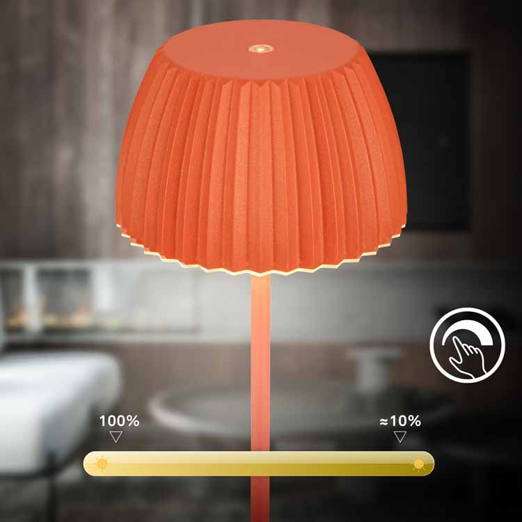 Tafellamp Veluna - oranje - 36.5cm - dimbaar - LED - 2W - 2700K - IP44 - USB