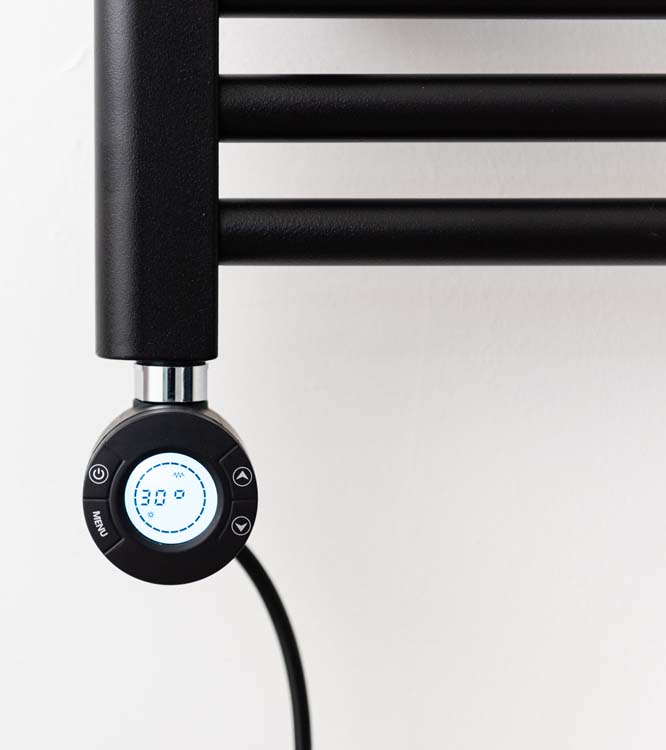 Elément chauffant électrique et digital noir 1200 watt