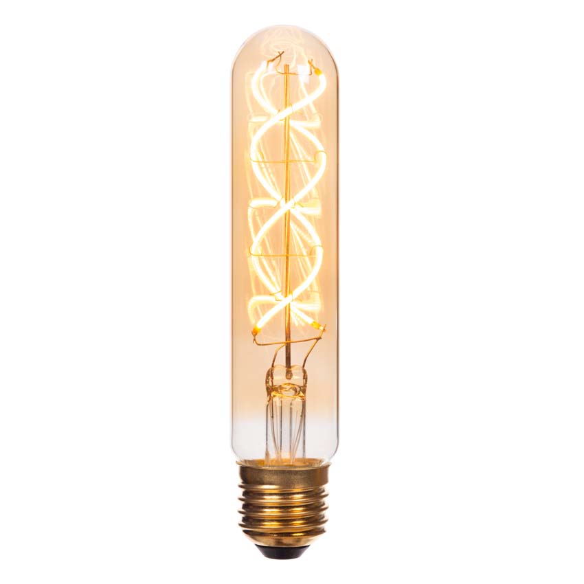 Lucide T32 - Ampoule filament - Ø3,2cm - LED 3 niveaux dimmable (Mémoire) - E27 - 1x4,9W 2200K - Ambré