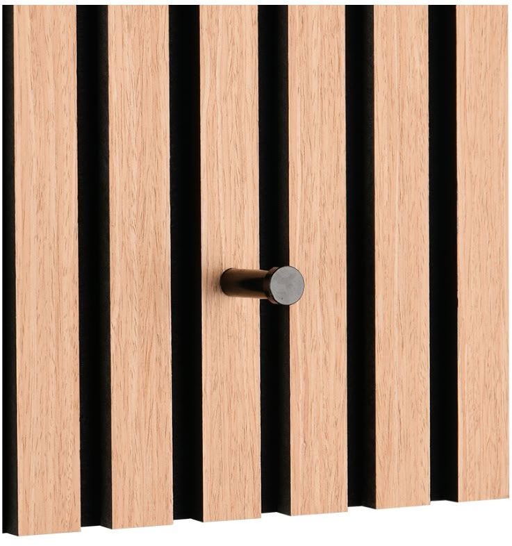 Kapstok eik naturel 60x30x7cm 3 haken