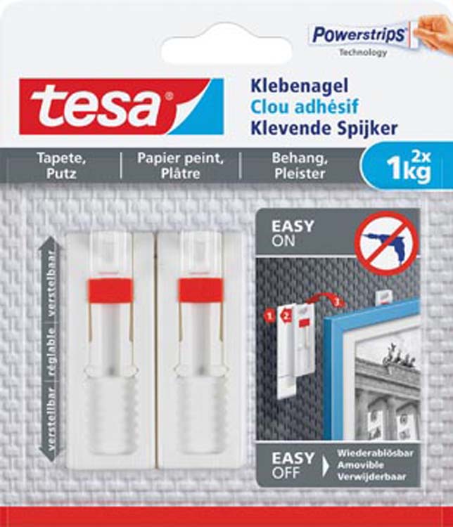 Tesa clou adhésif réglable pour le blanc de papier et de plâtre 1kg