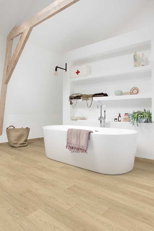 Sol vinyle Floorify Blush planche 4,5mm beige 152,4x22,5cm