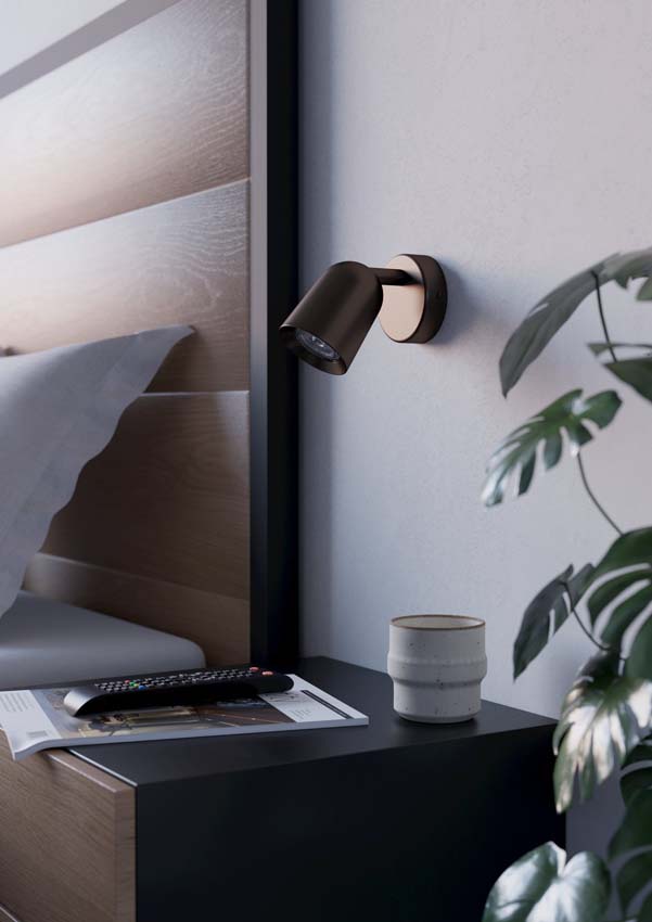 Wandlamp - Brons - Ø8xH11cm - Dimbaar - GU10 - 1x5W