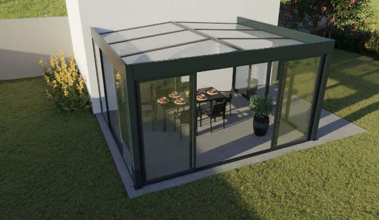 Veranda Versailles alu anthracite 500 x 350 x 240 cm