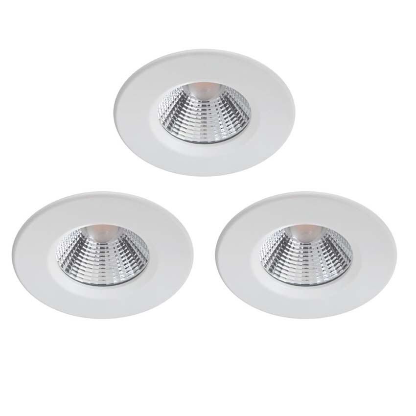 Inbouwspot Stella - wit - dimbaar - 5.5W - 2700K - IP65 - set van 3