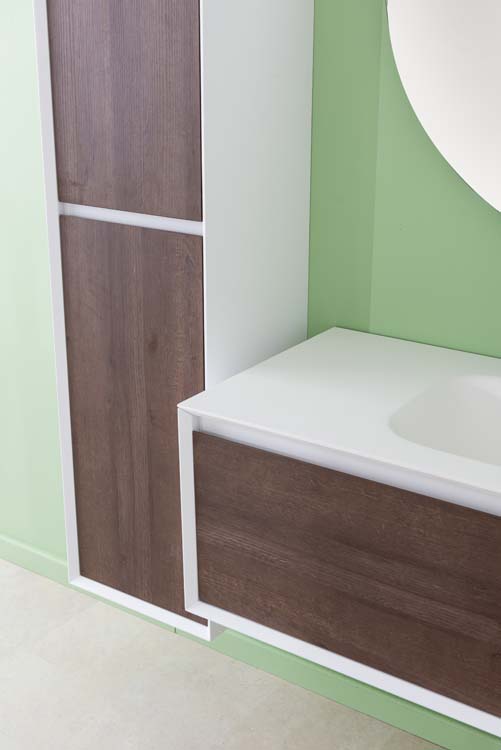 Meuble de salle de bains Ace suspendu avec lavabo simple blanc mat 120cm