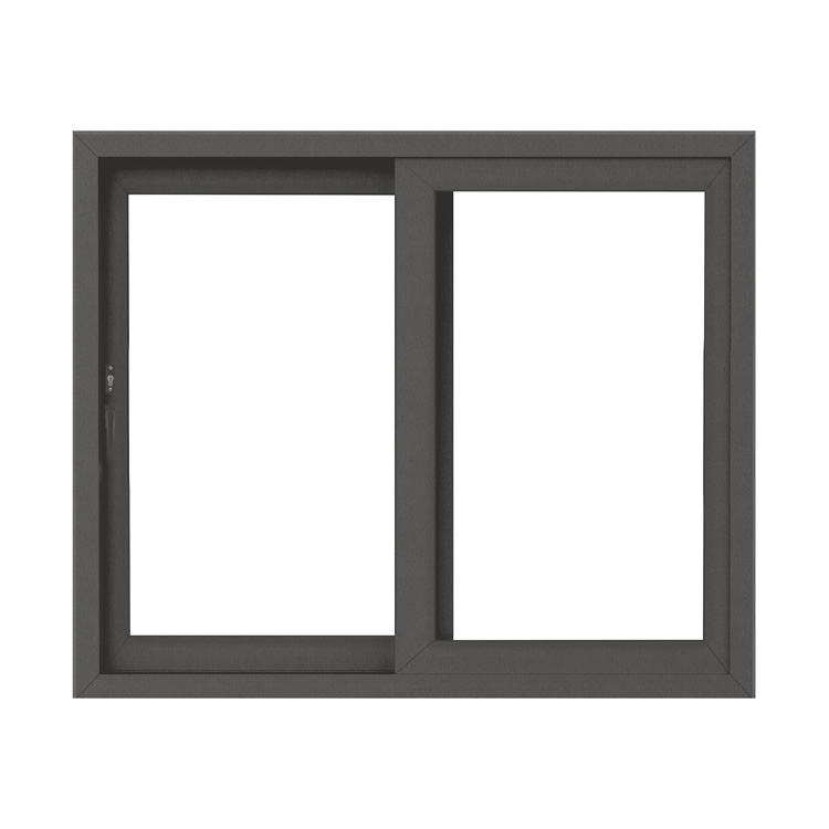 Schuifraam Stabilotec PVC op maat met cilinderslot kwartsgrijs/wit met 2 schuivende vleugels