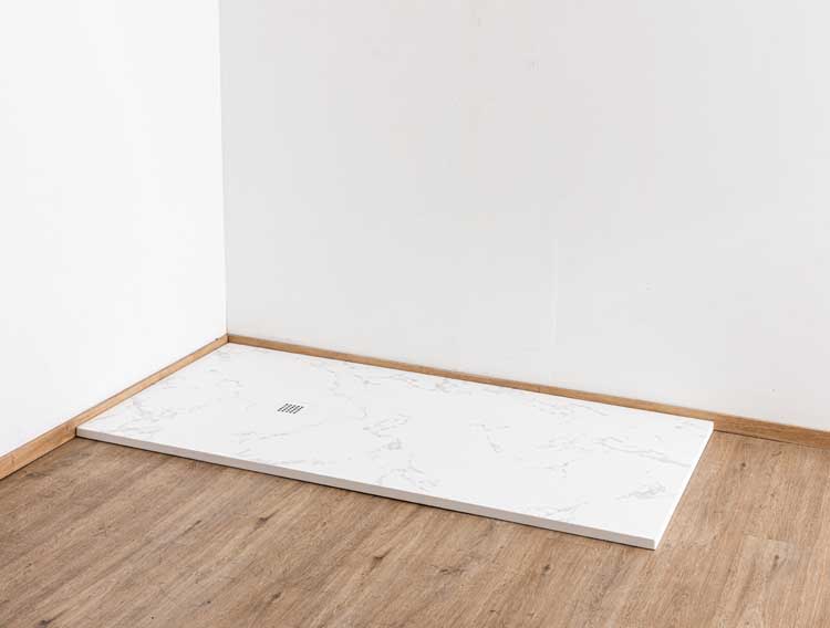 Douchebak Minimalism composiet met gelcoat marmerlook 180x90cm