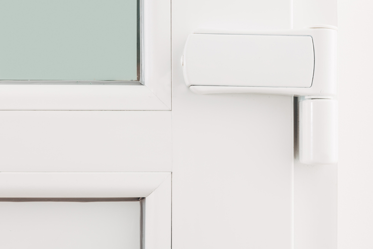 Buitendeur halfglas PVC 3 dubbel helder glas wit 980x2180mm rechtstrekkend