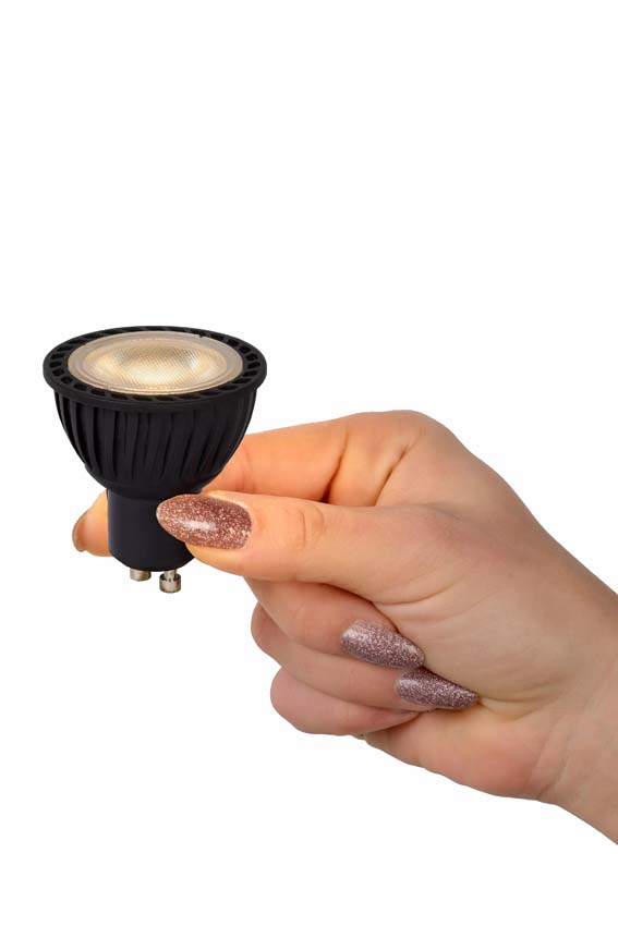 Lucide MR16 - Ampoule led - Ø 5 cm - LED Dim. - GU10 - 1x5W 2200K/2700K - 3 StepDim - Noir