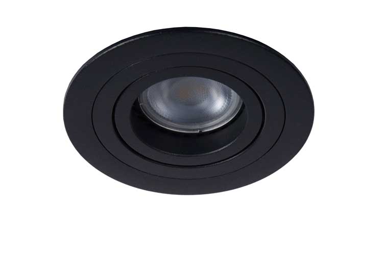 Inbouwspot rond - Ø 9 cm - 1xGU10 - Zwart