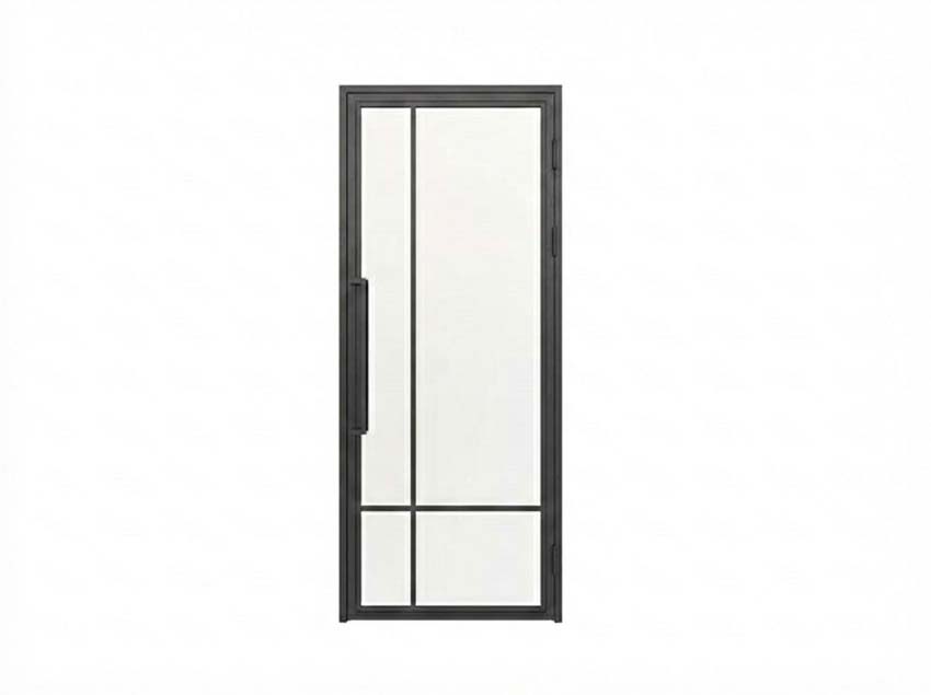 Porte intérieure simple en acier Tara noir 4V poussant à droite sur mesure