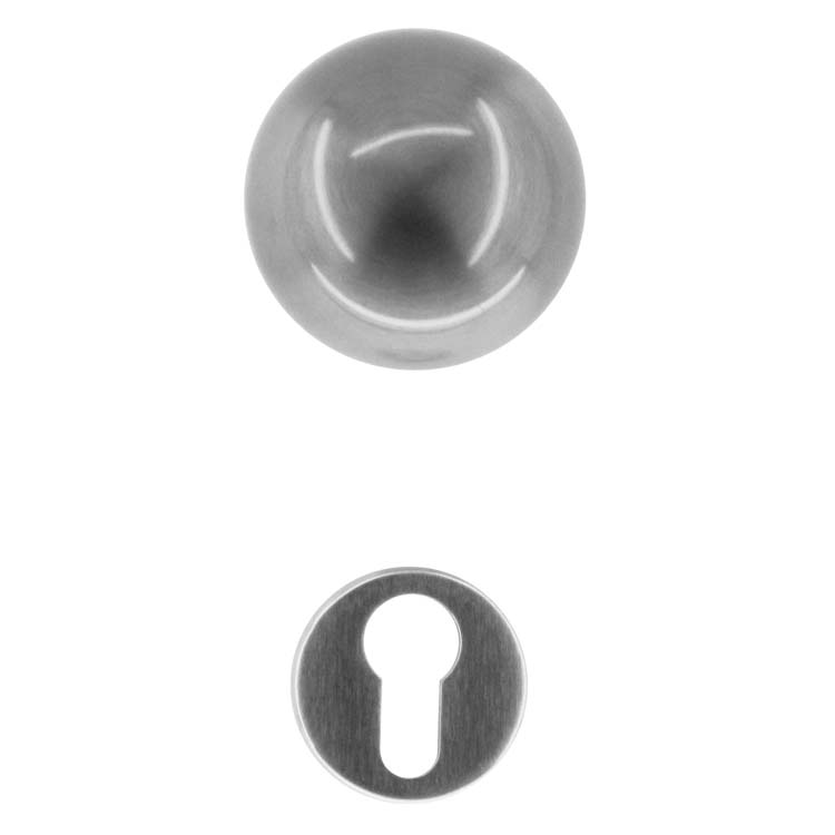 Poignée de porte emilia look inox rosace cylindre