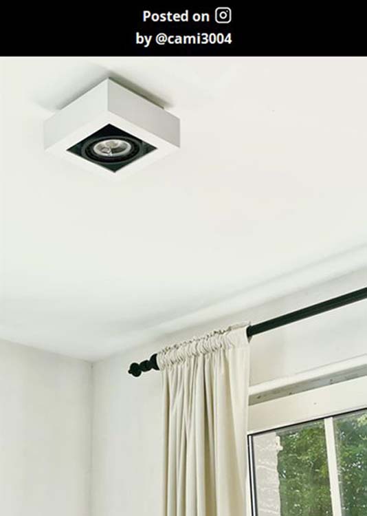 Plafonnier - carré - blanc/noir - dimmable - LED - GU10 - 5W - 2200/3000K