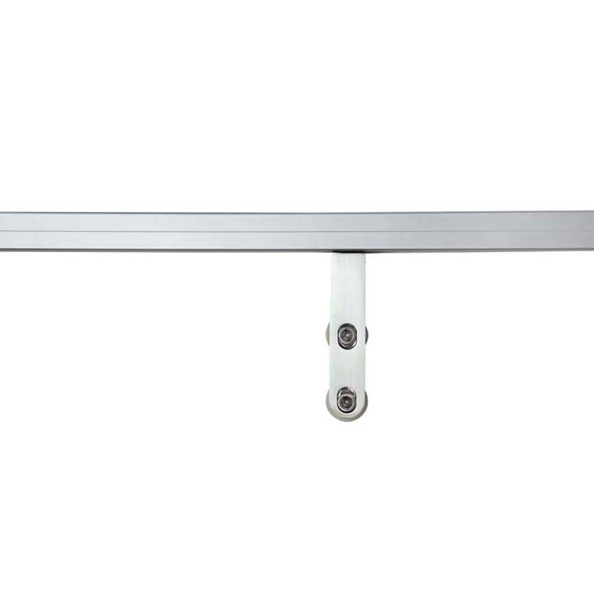 Complete glazen schuifdeur Sky Dusk mat + 4 lijnen helder 93x215cm inox vierkante trekker + rail aluminium