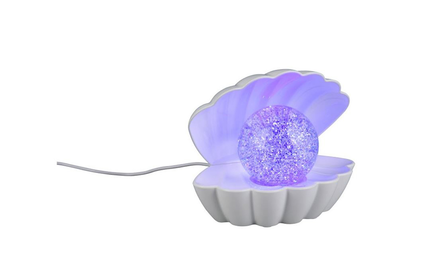 Tafellamp schelp - wit - 17,5x12,5x14,5cm - LED - 1x0,8W - RGB - USB-C